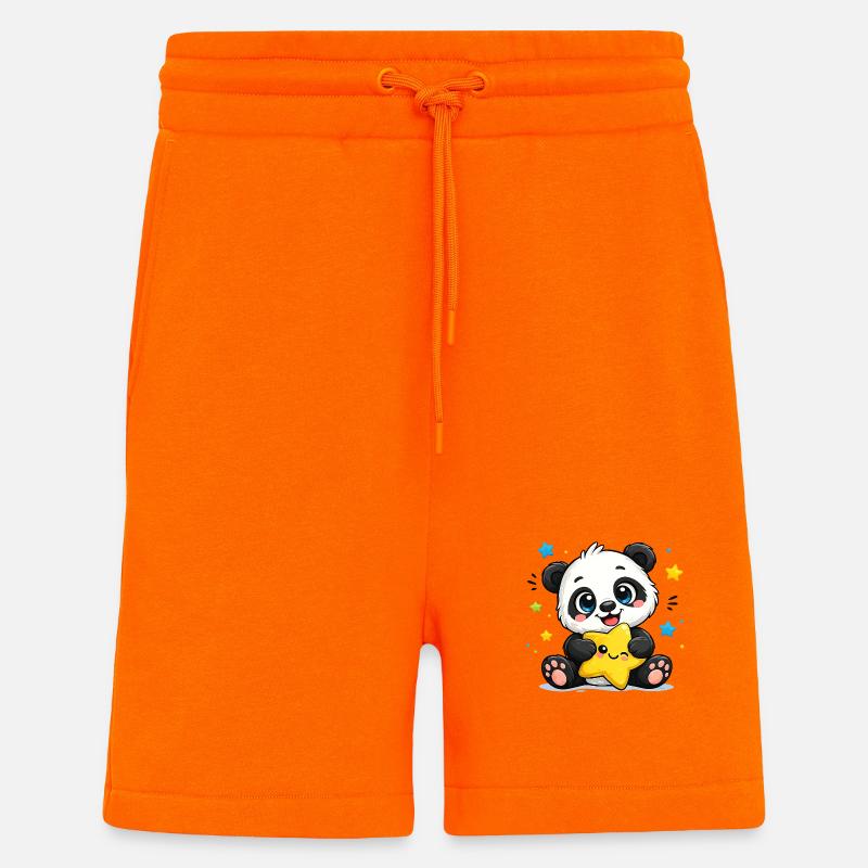 Panda Sternenfreund - Shorts - made by SPREAD - SUNSET ORANGE