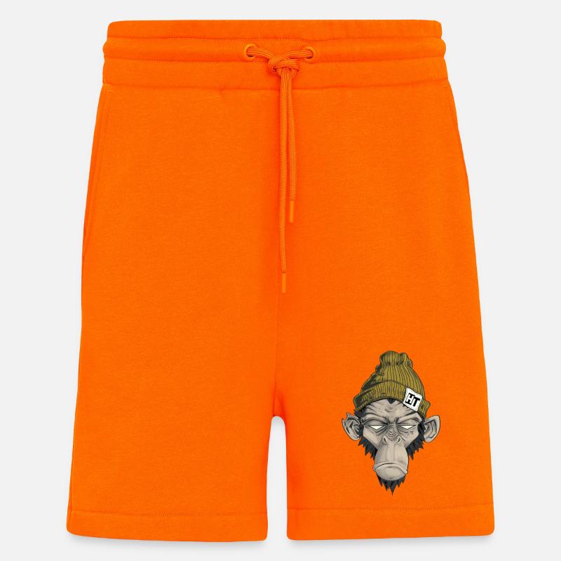 Rap Monkey - Short bio décontracté fabriqué en UE - SUNSET ORANGE