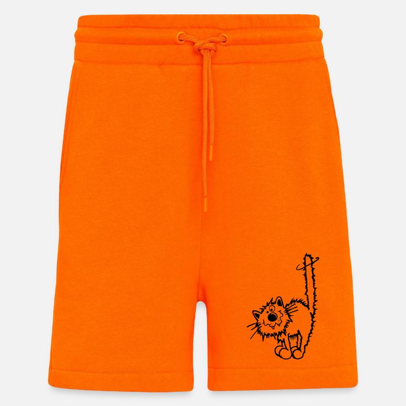 Drôle Chat - Short bio décontracté fabriqué en UE - SUNSET ORANGE