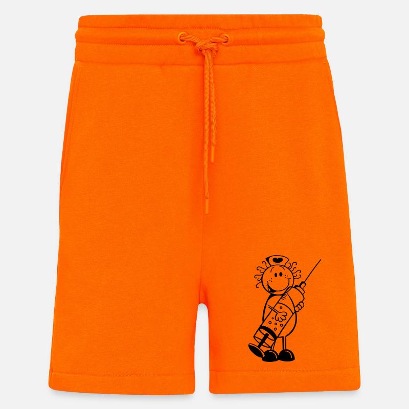 Krankenschwester Strichmännchen - Geschenk - Shorts - made by SPREAD - SUNSET ORANGE