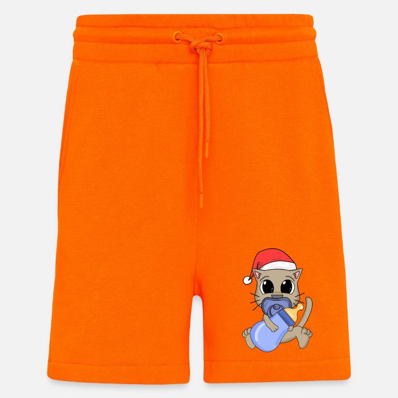 Chat Bébé Noël - Short bio décontracté fabriqué en UE - SUNSET ORANGE
