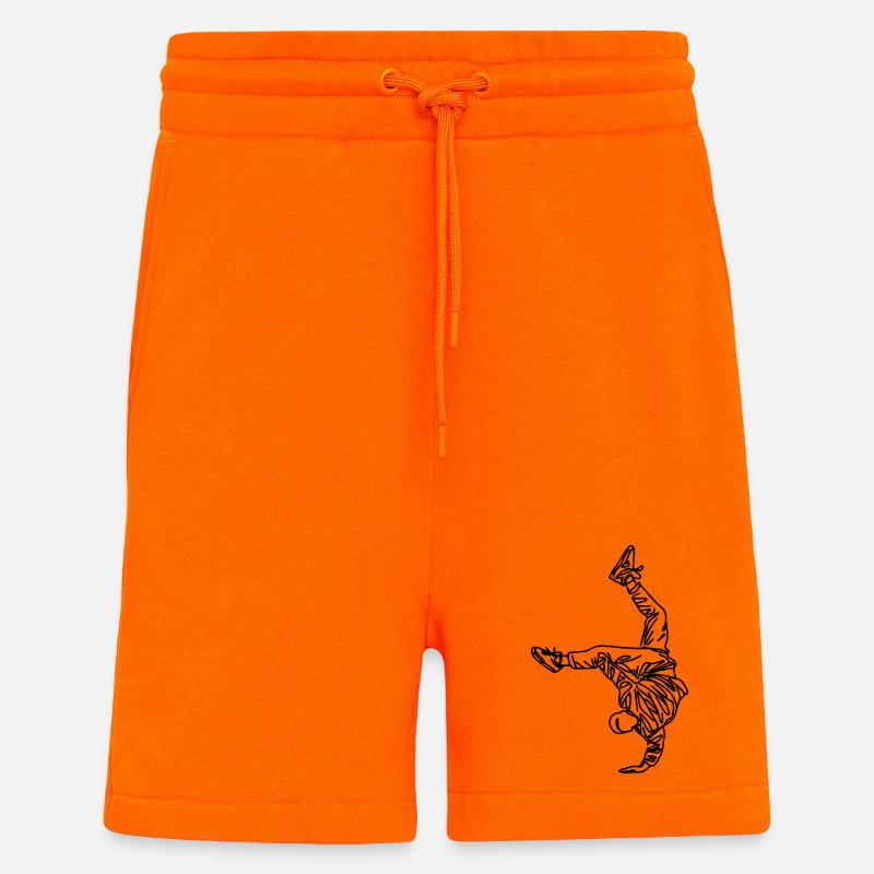 Breakdancer Drawing - Shorts - made by SPREAD - SUNSET ORANGE