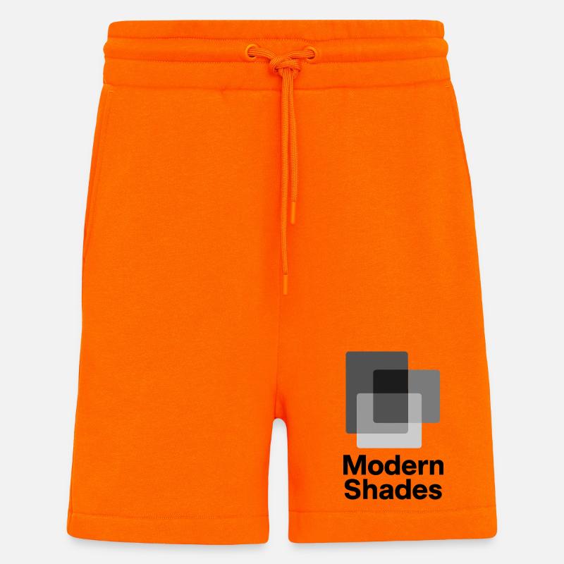 Abstract Gray Square Pattern - Shorts - made by SPREAD - SUNSET ORANGE