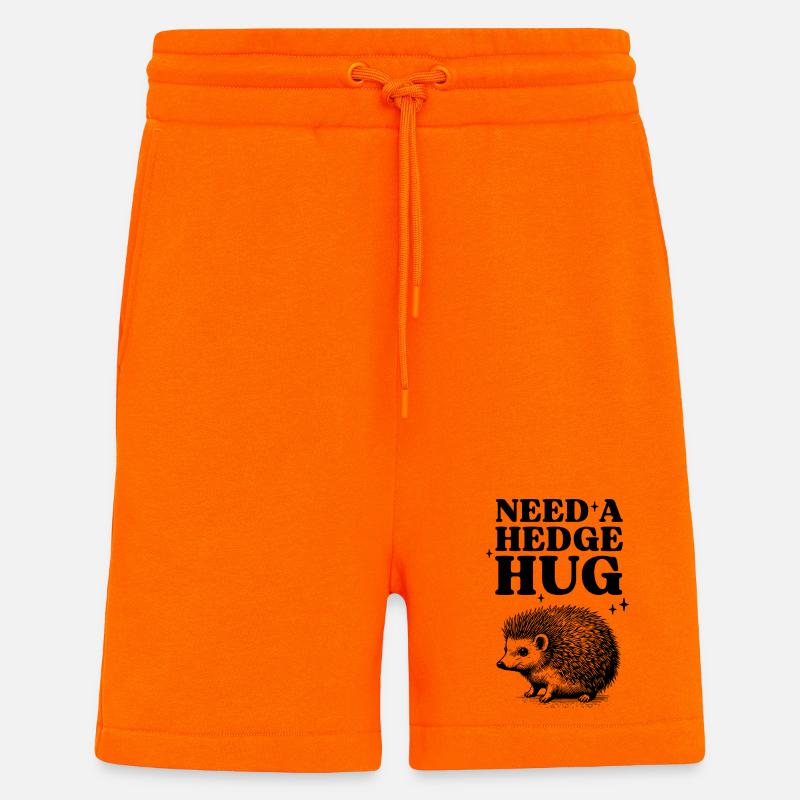 Logo ondulant avec des graphiques abstraits - Short bio décontracté fabriqué en UE - SUNSET ORANGE