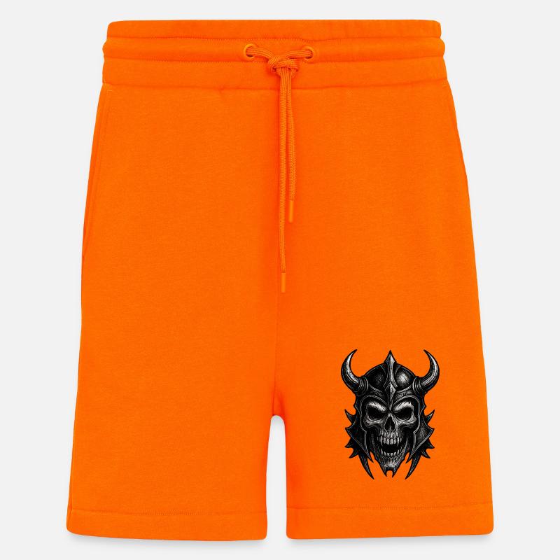 Detaillierter Skull mit Kriegerhelm - Shorts - made by SPREAD - SUNSET ORANGE