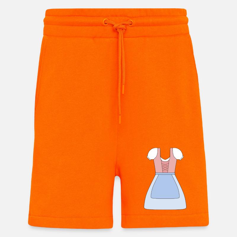 Conception de robe bavaroise traditionnelle Dirndl - Short bio décontracté fabriqué en UE - SUNSET ORANGE