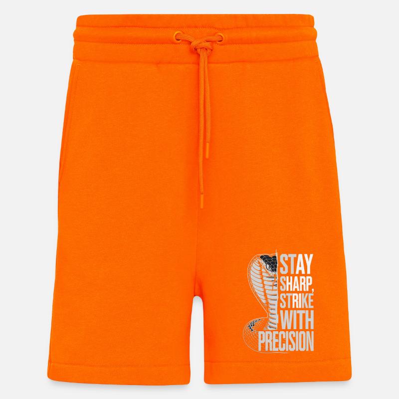 Cobra avec citation de précision - Short bio décontracté fabriqué en UE - SUNSET ORANGE