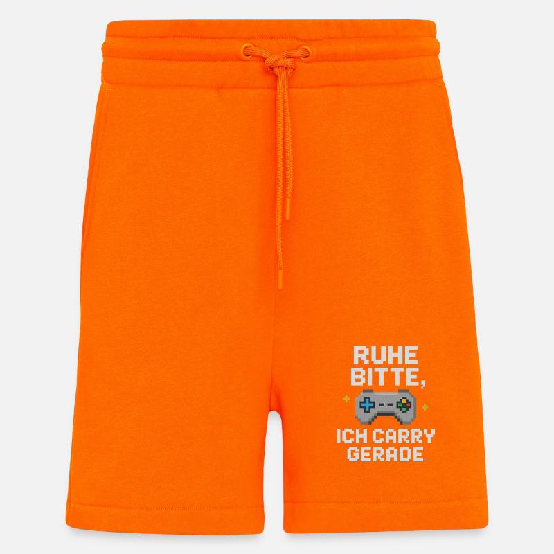 Ruhe Bitte Pixel Controller Grafik - Shorts - made by SPREAD - SUNSET ORANGE