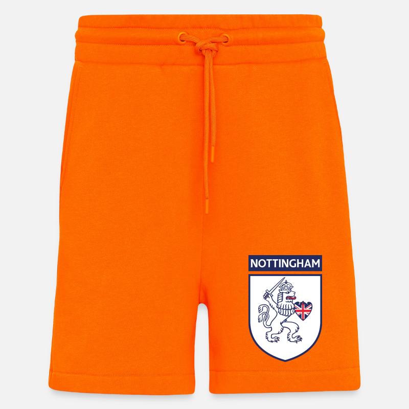 Lion bouclier de Nottingham avec épée - Short bio décontracté fabriqué en UE - SUNSET ORANGE