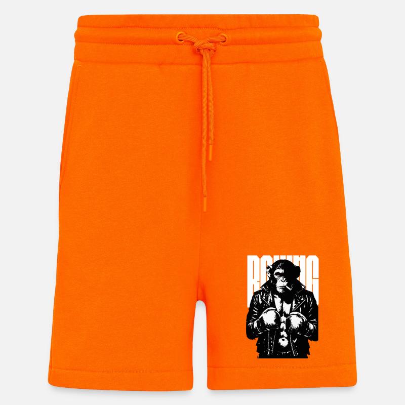 Monkey Boxer Rebel Monkey in Leder-Boxjacke - Shorts - made by SPREAD - SUNSET ORANGE