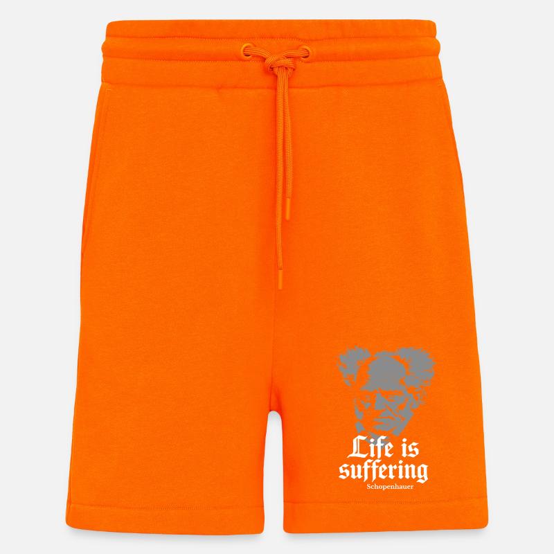 Life is Suffering: Schopenhauer Tee - Shorts - made by SPREAD - SUNSET ORANGE