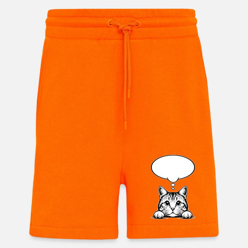 Scottish Straigh Cat Speech Bubble - Shorts - made by SPREAD - SUNSET ORANGE