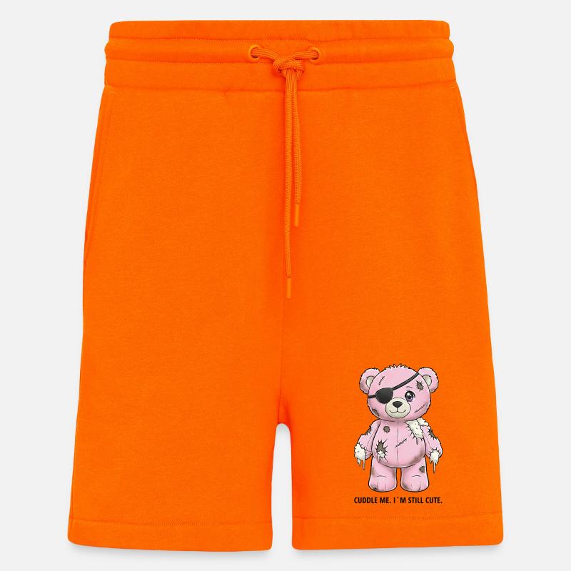 Patchwork Pinker Teddybär mit Augenklappe - Shorts - made by SPREAD - SUNSET ORANGE