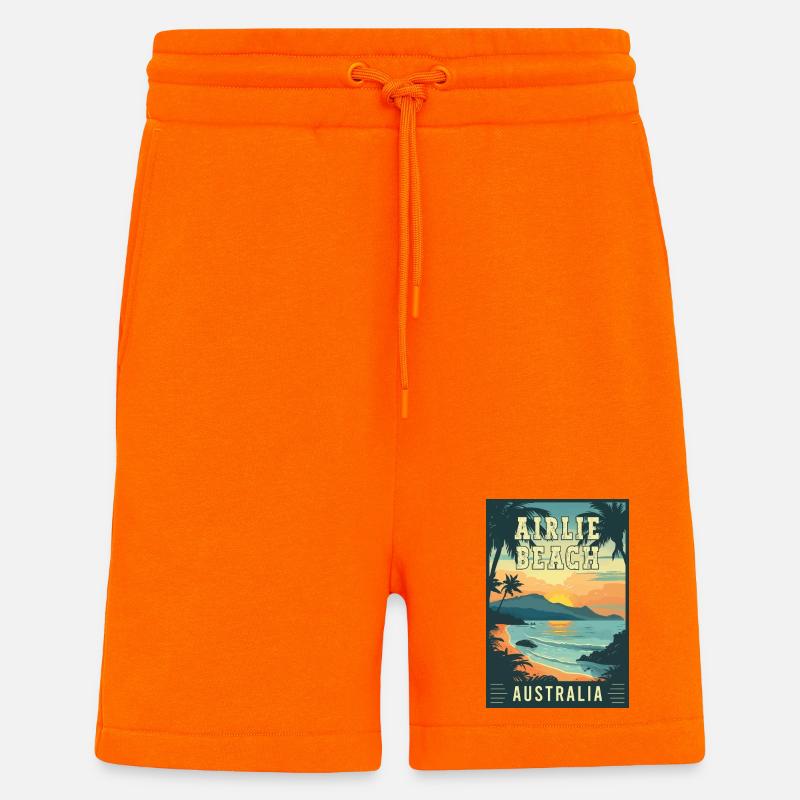 Découvrez Tropical Paradise Airlie Beach Australie - Short bio décontracté fabriqué en UE - SUNSET ORANGE