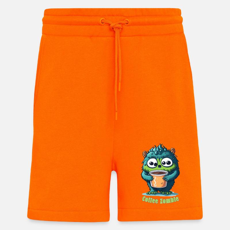 Kaffeemonster  - Koffein Zombie - Morgenmuffel - Shorts - made by SPREAD - SUNSET ORANGE
