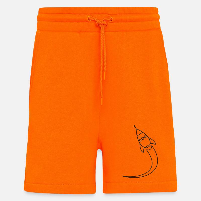 Lancement d’une fusée dans l’espace - Short bio décontracté fabriqué en UE - SUNSET ORANGE
