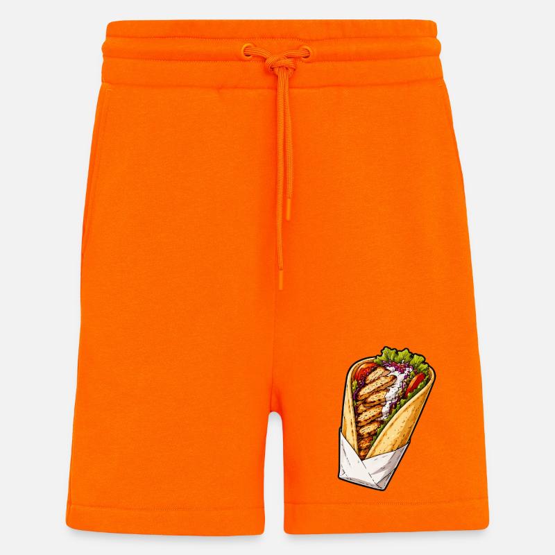Hähnchen-Wrap Illustration - Shorts - made by SPREAD - SUNSET ORANGE