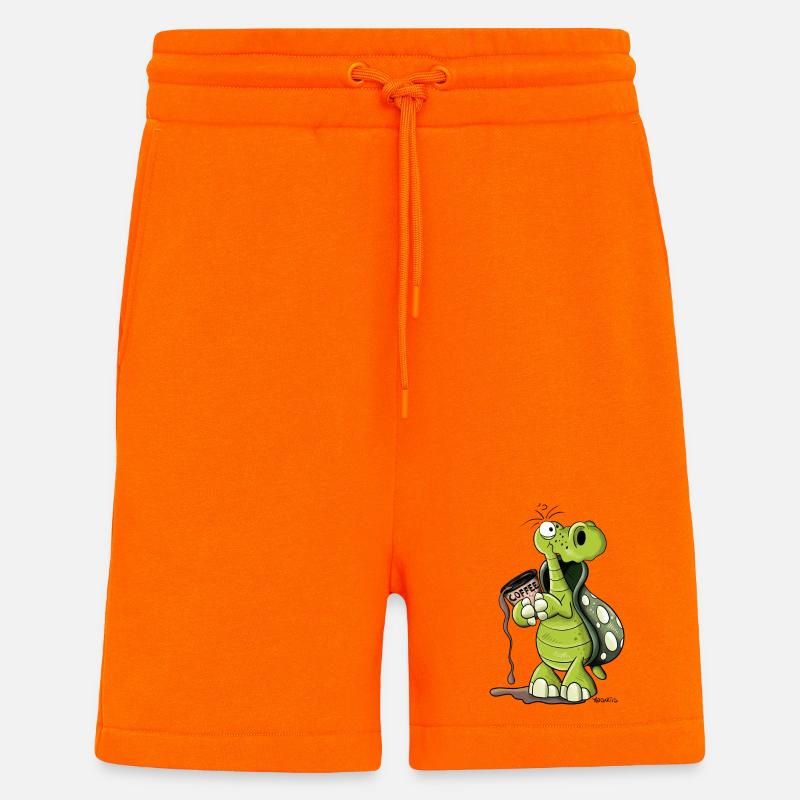 Turtle needs coffee - Shorts - made by SPREAD - SUNSET ORANGE