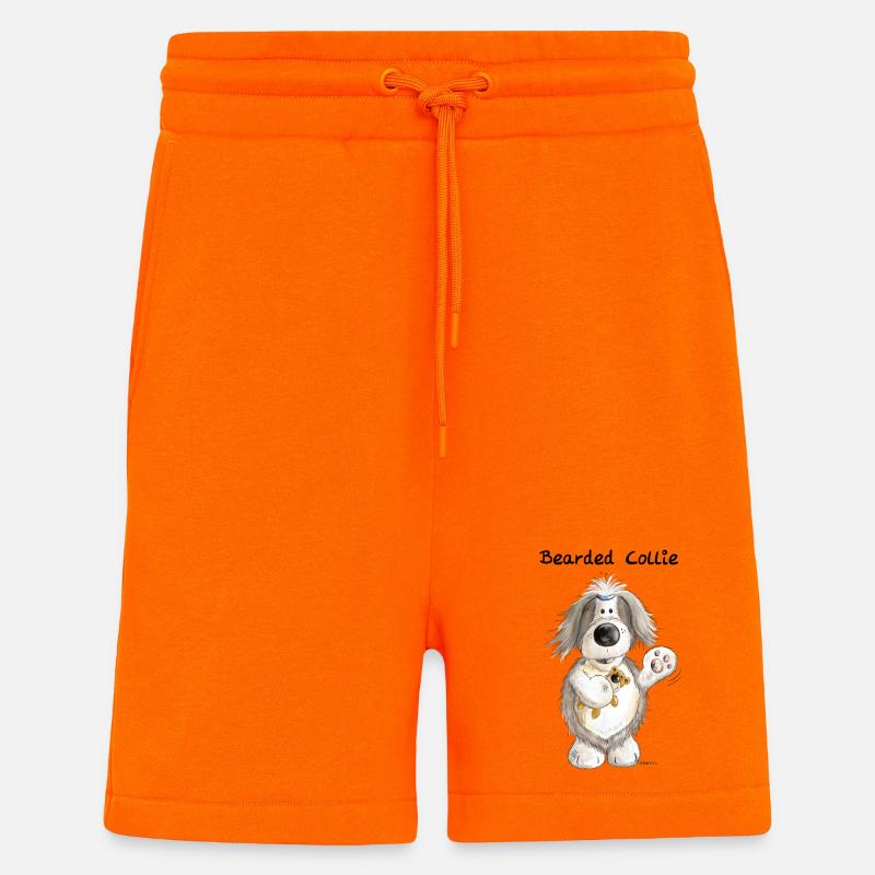 Bearded Collie mit Teddy - Shorts - made by SPREAD - SUNSET ORANGE