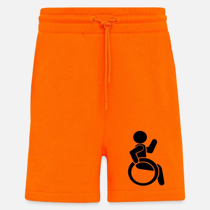 Winkender Rollstuhlfahrer # - Shorts - made by SPREAD - SUNSET ORANGE