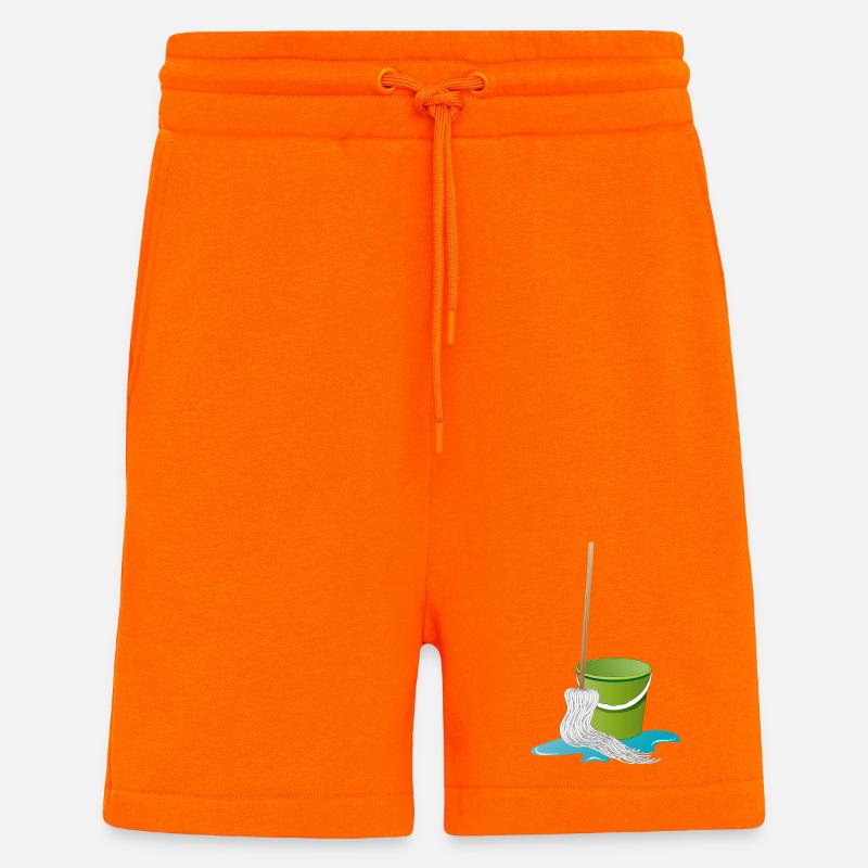 Wischmopp mit Putzeimer Zeit zu Putzen - Shorts - made by SPREAD - SUNSET ORANGE