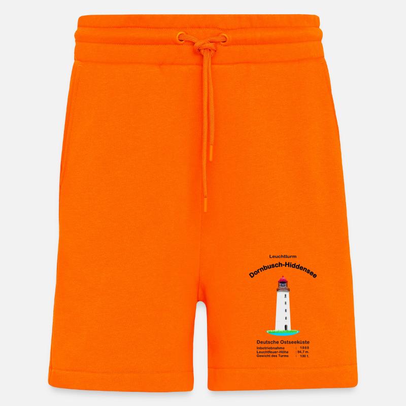 Leuchtturm Dornbusch- Hiddensee, Zeichnung - Shorts - made by SPREAD - SUNSET ORANGE