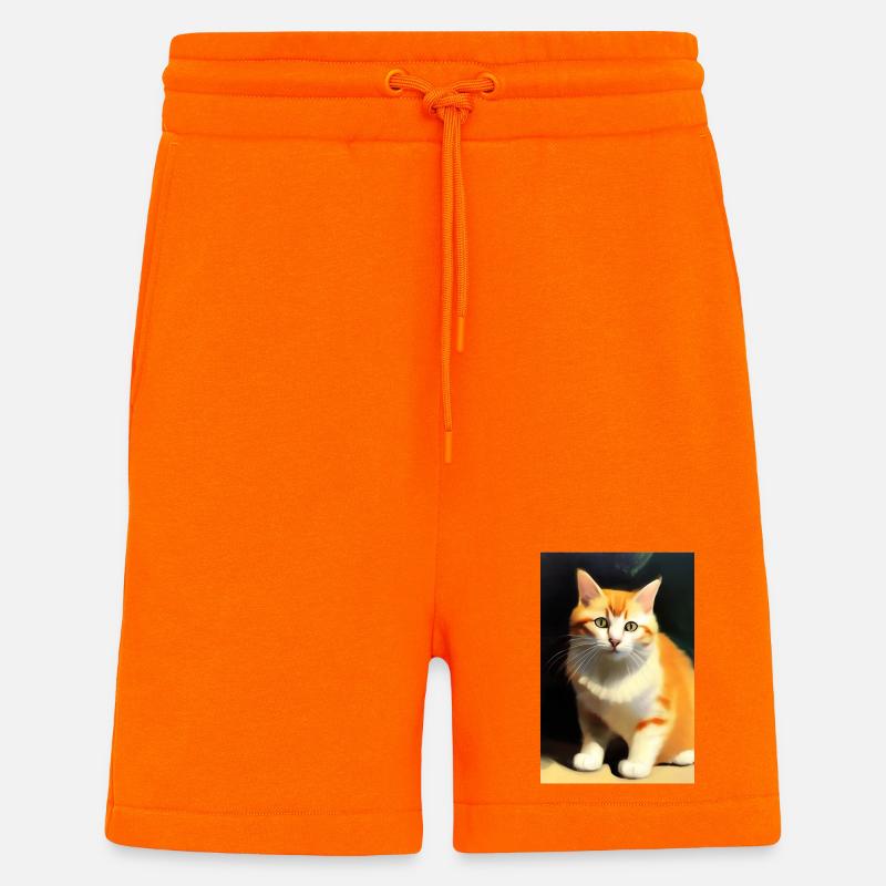 Image du chat - Short bio décontracté fabriqué en UE - SUNSET ORANGE