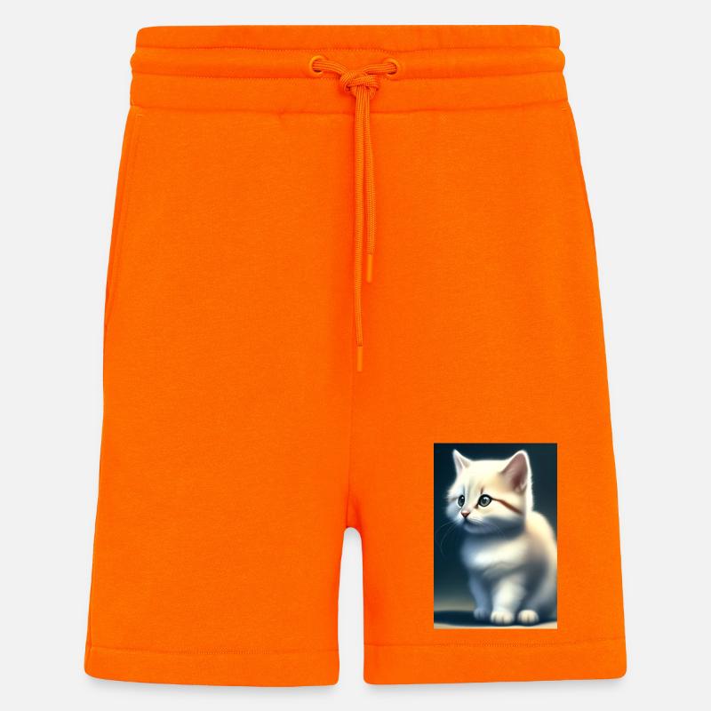 Petit bébé chat mignon - Short bio décontracté fabriqué en UE - SUNSET ORANGE