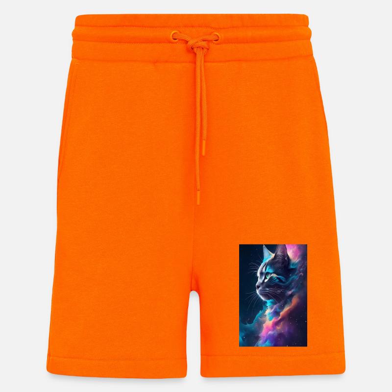 Visage de chat - Short bio décontracté fabriqué en UE - SUNSET ORANGE