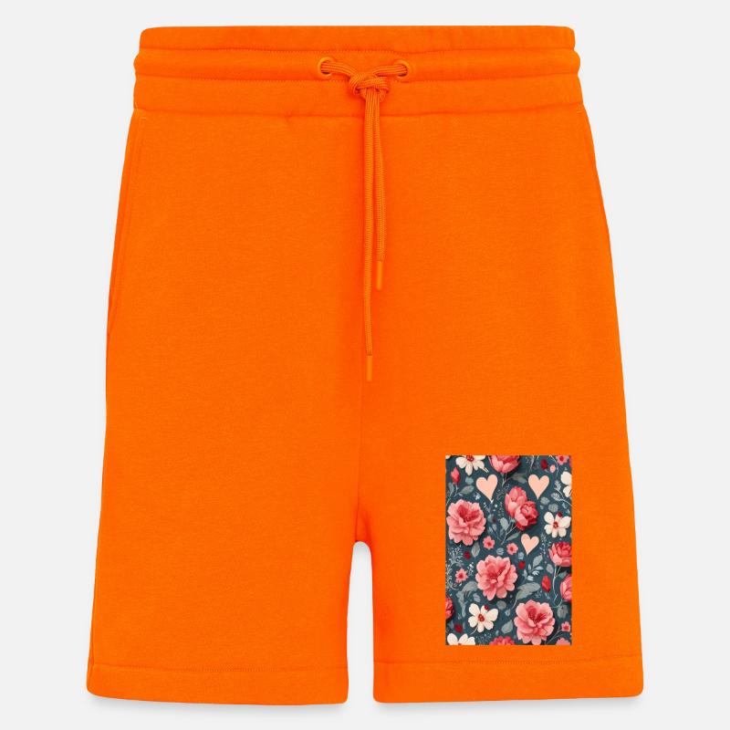 Rosen mit Herzen - Shorts - made by SPREAD - SUNSET ORANGE