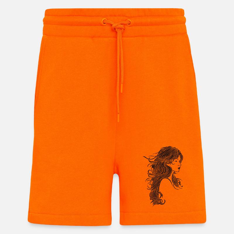 Schwarzhaariges Mädchen - Shorts - made by SPREAD - SUNSET ORANGE