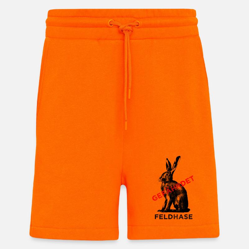 Der Feldhase ist gefährdet. - Shorts - made by SPREAD - SUNSET ORANGE