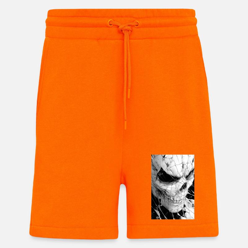 Schädelnetz Schwarzweiß - Shorts - made by SPREAD - SUNSET ORANGE