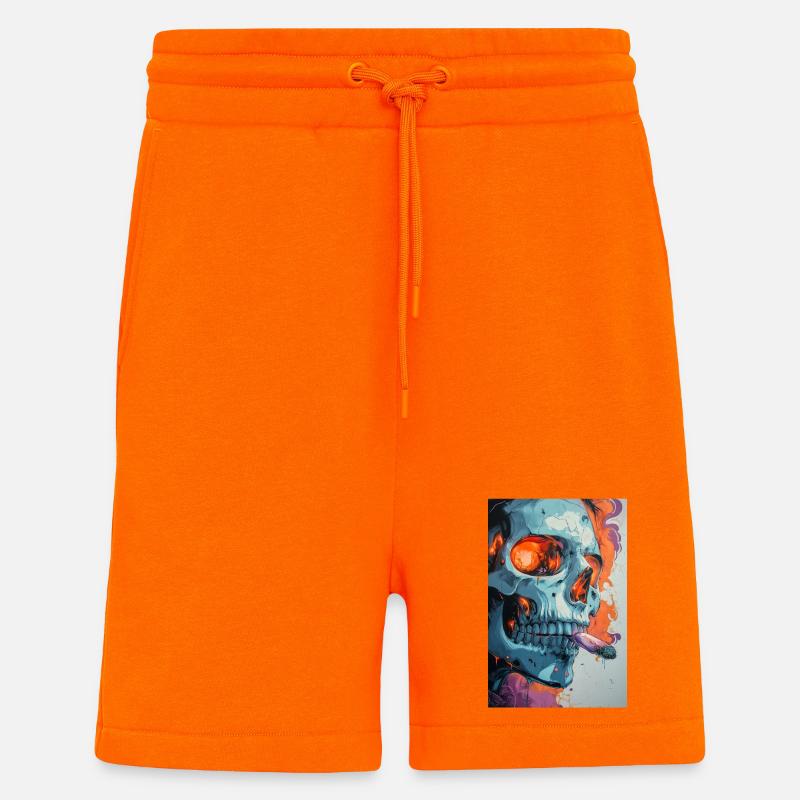 Skull Graffiti Feuerkunst - Shorts - made by SPREAD - SUNSET ORANGE