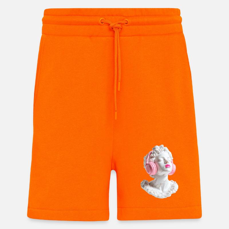 Marble Diva : Beats en rose - Short bio décontracté fabriqué en UE - SUNSET ORANGE