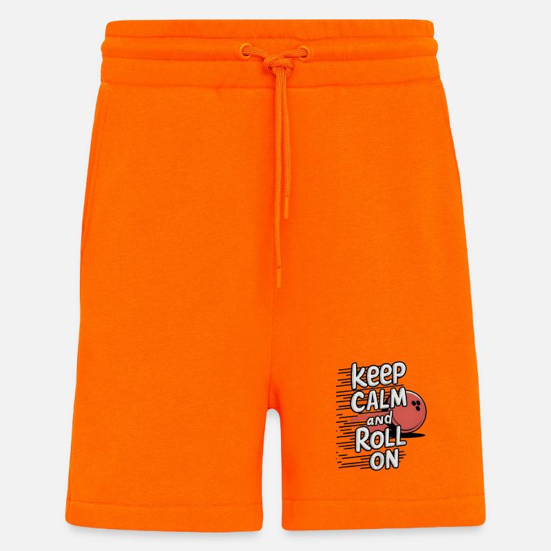 Restez calme et continuez - Short bio décontracté fabriqué en UE - SUNSET ORANGE
