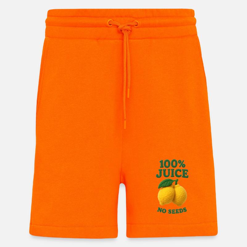 100 % Jus SANS GRAINES - Short bio décontracté fabriqué en UE - SUNSET ORANGE