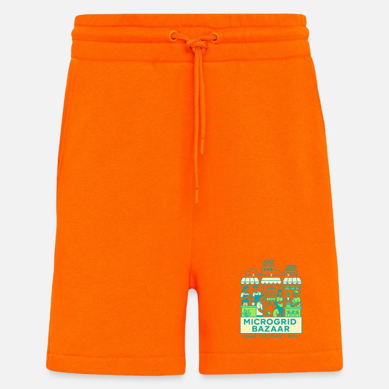 Microgrid Bazaar - Shorts - made by SPREAD - SUNSET ORANGE