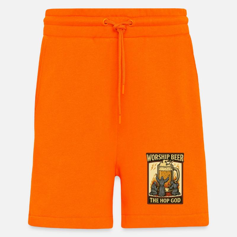 Dieu du Houblon du Culte - Short bio décontracté fabriqué en UE - SUNSET ORANGE