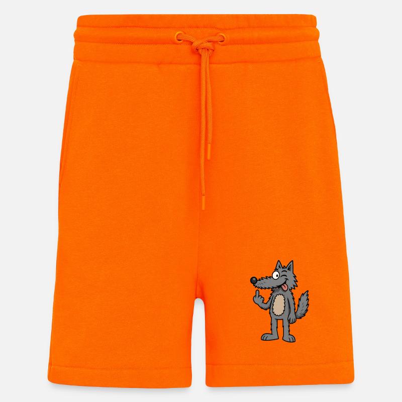 Waldemar Wolf Lustiger Comic-Wolf - Shorts - made by SPREAD - SUNSET ORANGE