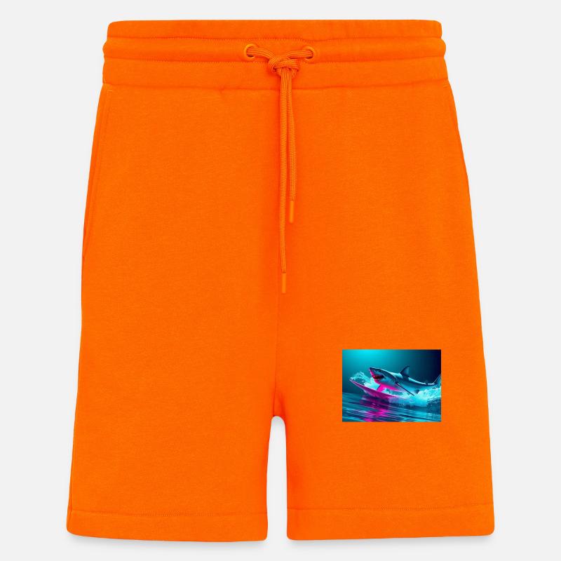 Neon Shark Sprinter Design - Short bio décontracté fabriqué en UE - SUNSET ORANGE