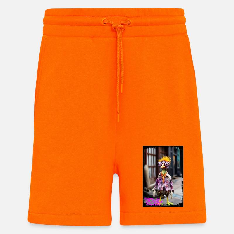 Vogel-Schmuckfigur Puppe mit bunter Jacke - Shorts - made by SPREAD - SUNSET ORANGE
