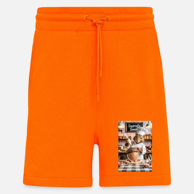 Humanoider Eichhörnchen-Koch mit Schokoladenkuchen - Shorts - made by SPREAD - SUNSET ORANGE