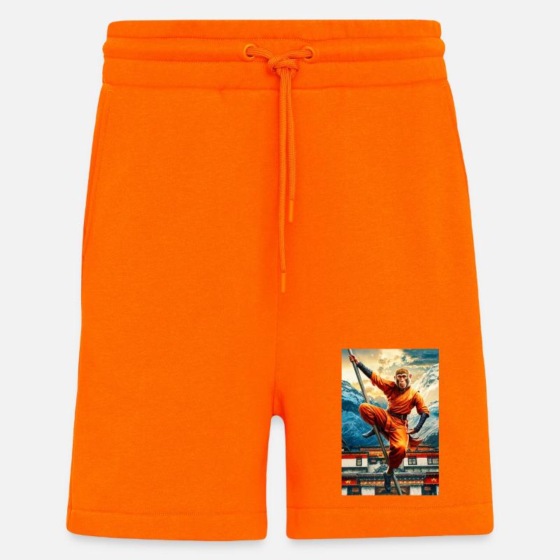 Humanoider Affe Shaolin Mönch - Shorts - made by SPREAD - SUNSET ORANGE