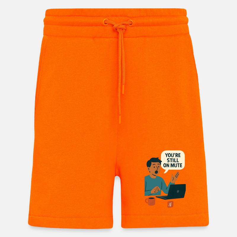 Mute Status Speech Bubble Graphic - Shorts - made by SPREAD - SUNSET ORANGE