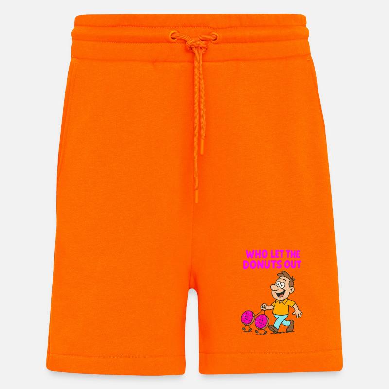 Conception d’expression de beignet humoristique - Short bio décontracté fabriqué en UE - SUNSET ORANGE