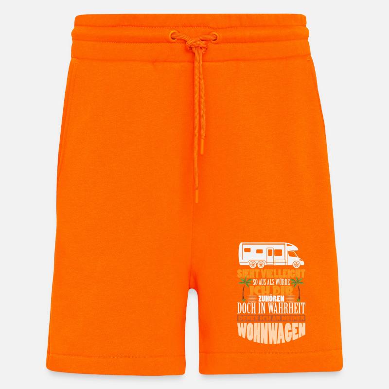 Camper Camping Caravan Saying - Shorts - made by SPREAD - SUNSET ORANGE