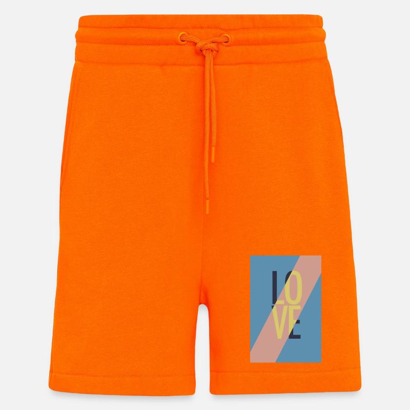 Moderne Love-Botschaft mit Abstraktem Design - Shorts - made by SPREAD - SUNSET ORANGE