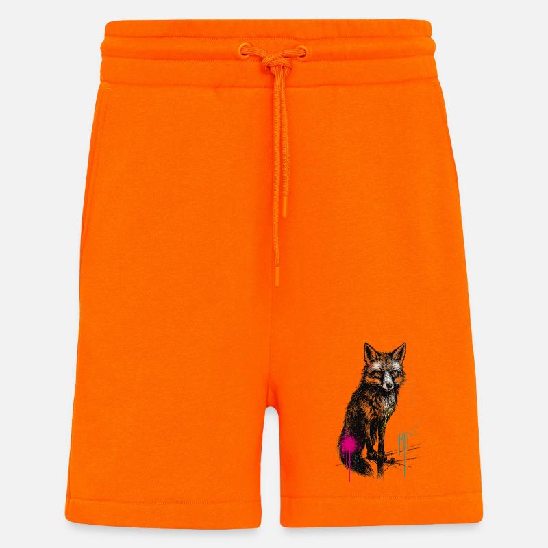 Wolfsprühkunst im Wald - Shorts - made by SPREAD - SUNSET ORANGE