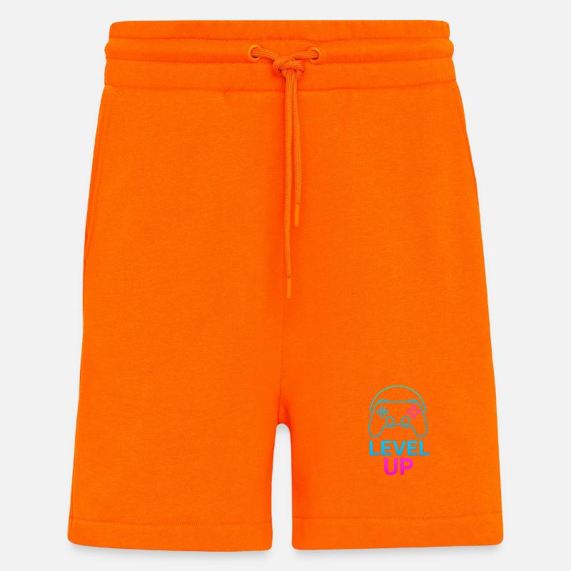 Level Up Neon Controller Grafik - Shorts - made by SPREAD - SUNSET ORANGE